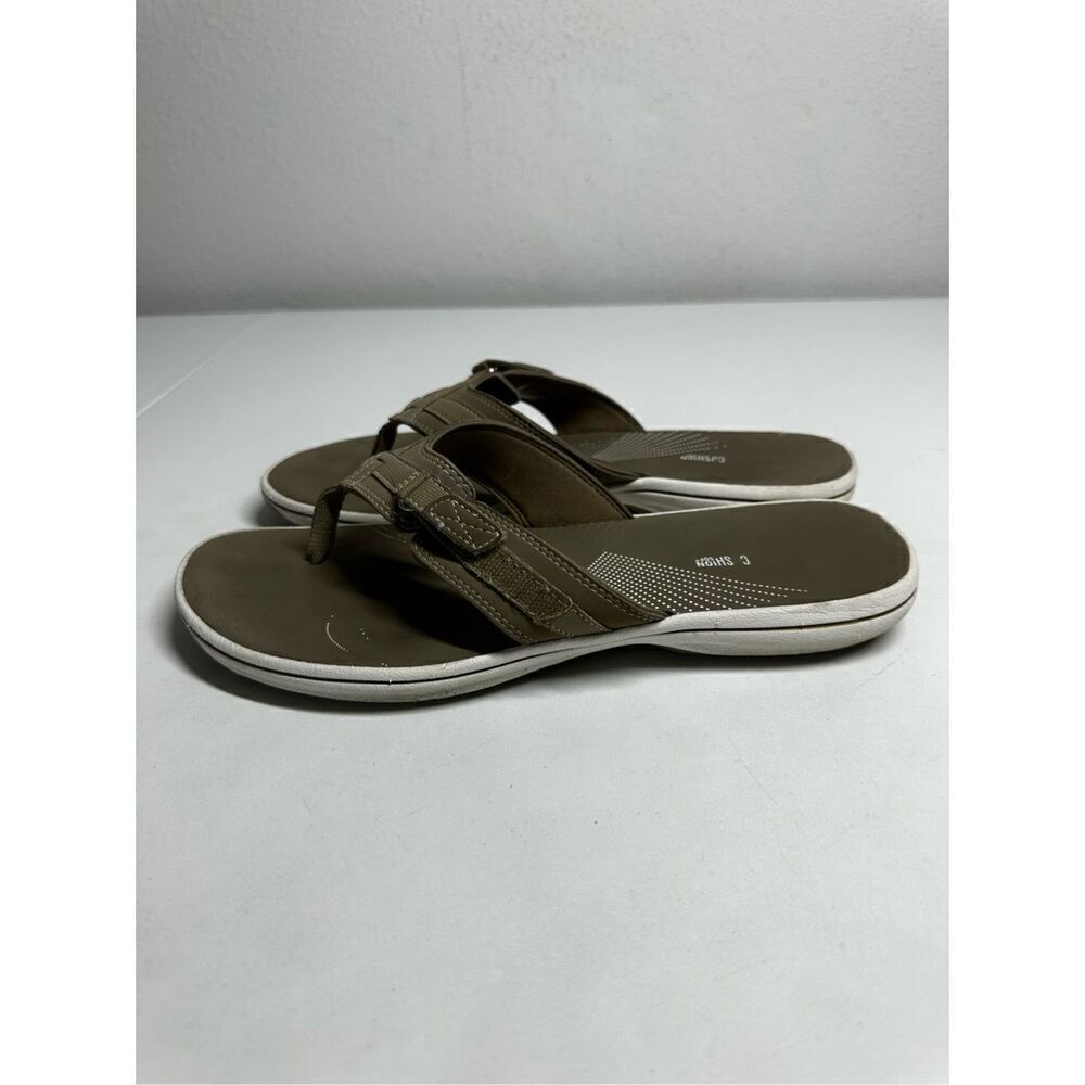 Clarks Breeze Sea Sandals Taupe Women's 10 M Tan White - Picture 3 of 11